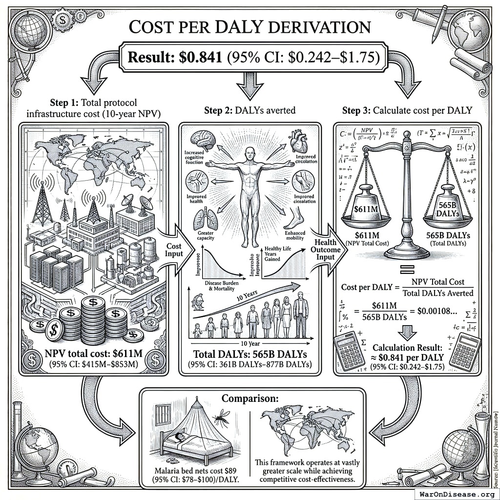 This costs 84 cents per year of healthy life saved. Mosquito nets cost $89. We give medals to the mosquito net people.